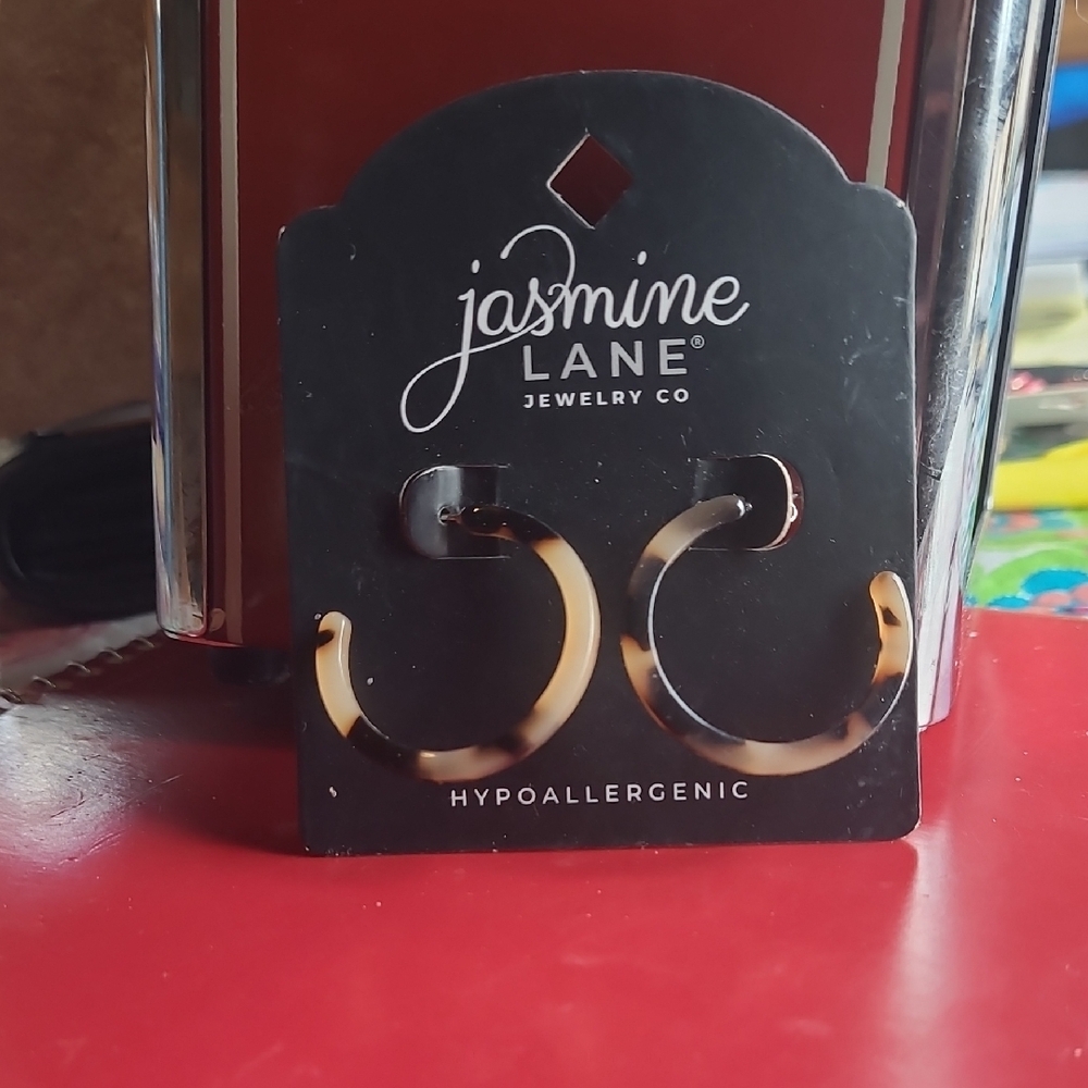 Jasmine Lane Tortoise Shell Hoop Earrings